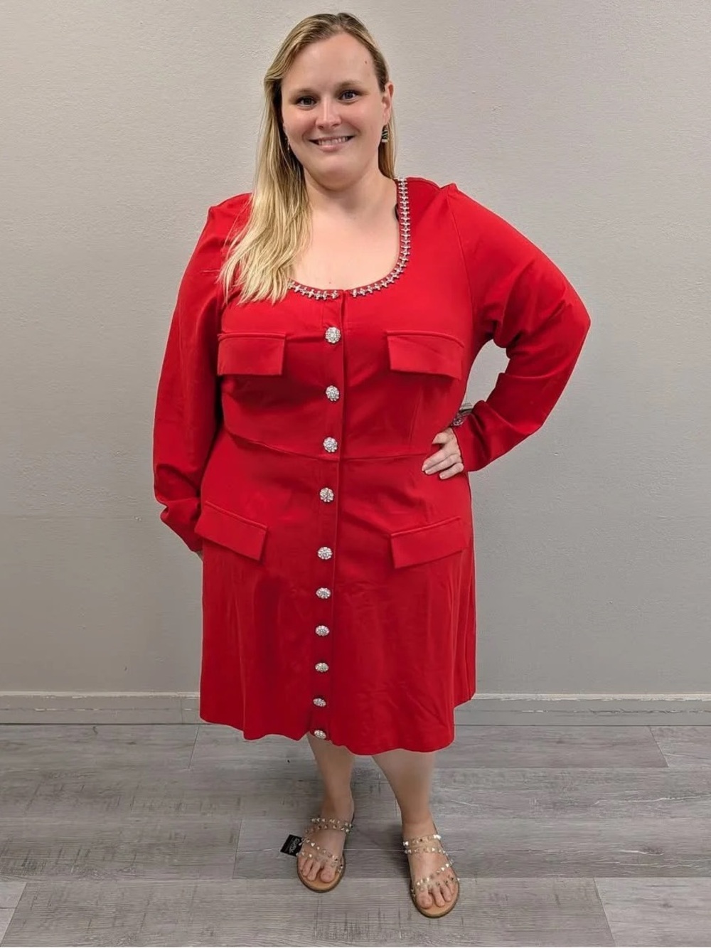 NEW! Eloquii x Kate Spade Red Dramatic Bow Rhinestone Dress - Size 24